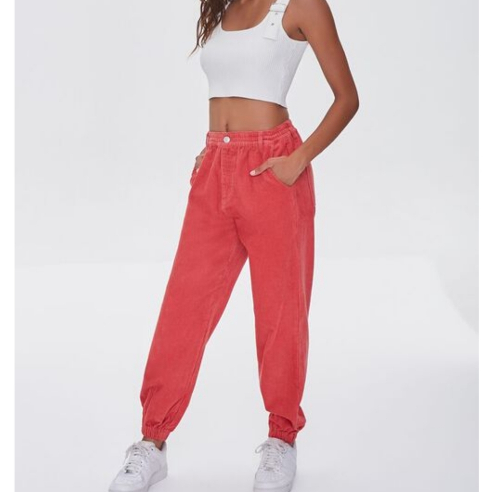 Forever 21 Corduroy Pocket Joggers in Pink 🆕️